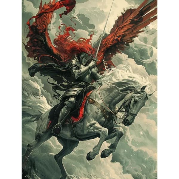 MALING EFTER TAL Billeder til maleri Majestic Knight 40x50 cm