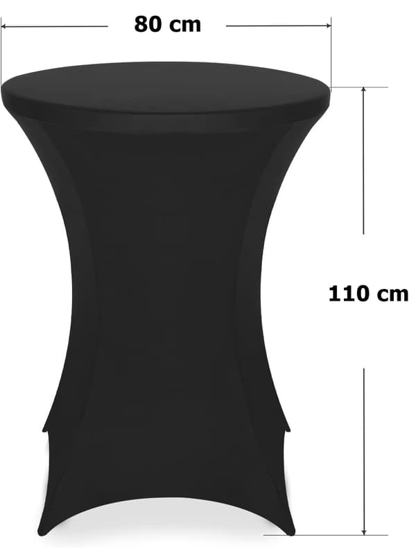 Cocktail-pöydän päällinen, musta, 80 cm