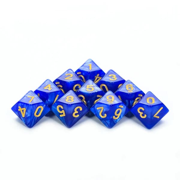 RPG-tärningar Lämna Titanic Tiosidiga D10-tärningar 0-9