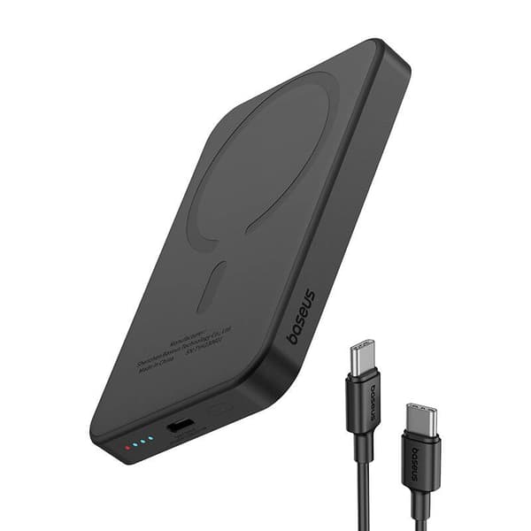 Baseus Magnetic Mini Power Bank 5000mAh, USB-C 20W (musta)