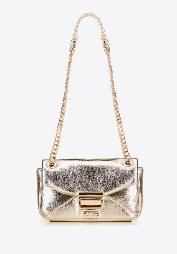 Wittchen Dam Mini Crossbody-väska i glansig guld ekoläder