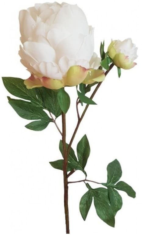 Kunstig blomst PEONY Hvid Pæon Bryllup 90cm