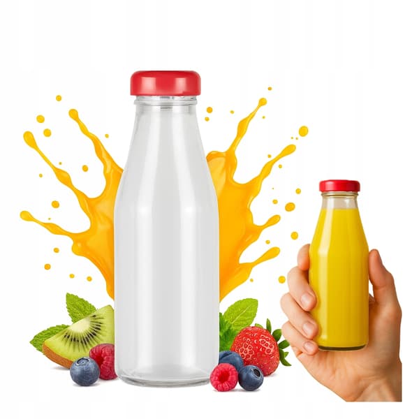 100x JUICEflaskor 200 ml GLASFLASKOR för juice honung med skruvkork