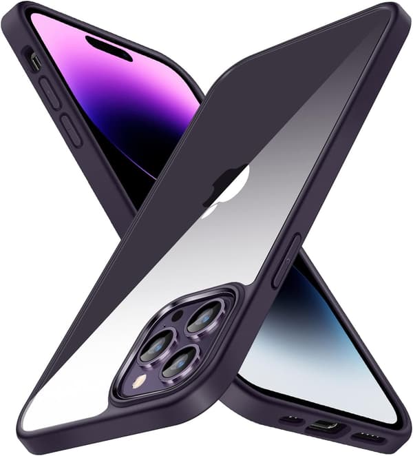 APPLE IPHONE 14 PRO SILIKONE ETUI LILLA RAMME + 9H HÆRDET GLAS