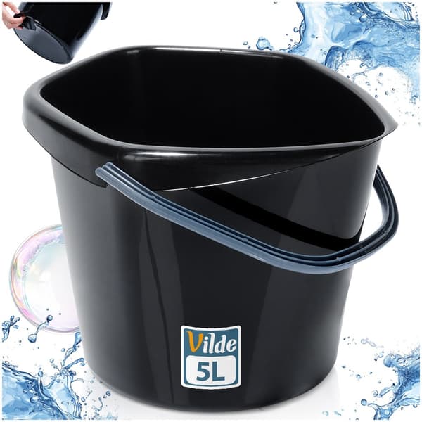 Musta muovinen ämpäri 5 l