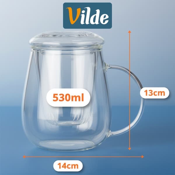 530 ml glasmugg med infuser och lock 139817