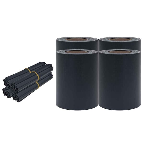 vidaXL Staketskydd, 4 st, PVC, 35x0,19 m, mörkgrå, matt