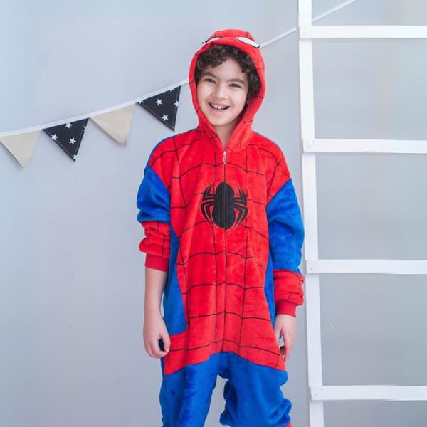 Kigurumi-pyjamas Spiderman-kostym för barn 95-105 cm