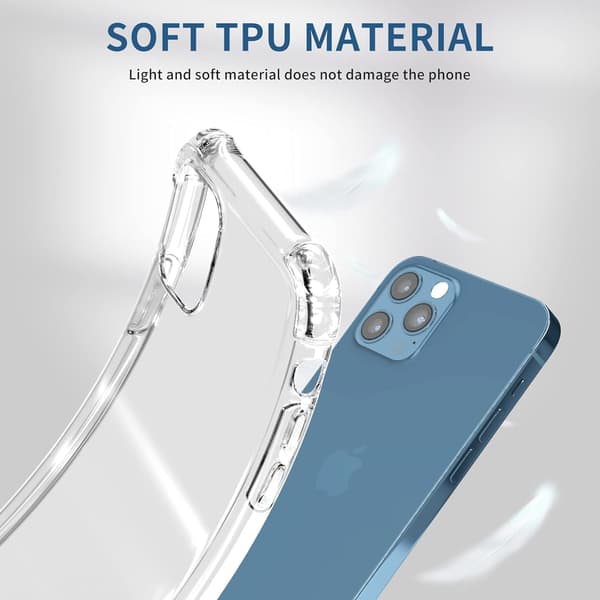 SILIKONE ETUI TIL APPLE IPHONE 12 PRO MAX 6,7" ETUI KLAR LET TYND