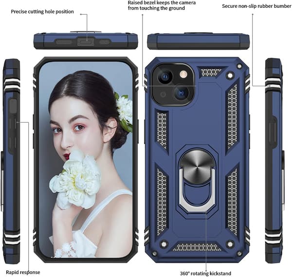 FODRAL TILL APPLE IPHONE 13 / 13 PRO BLÅ ARMOR BAKSIDA