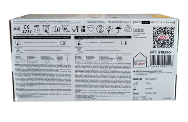 Handskar latex BASIC-TOUCH AMPRI pudrerfri Komfort och Skydd 100 st - Storlek S