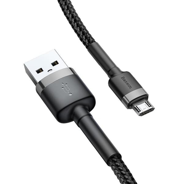 Baseus Cafule USB till Micro USB-kabel 2.4A 1m (grå-svart)
