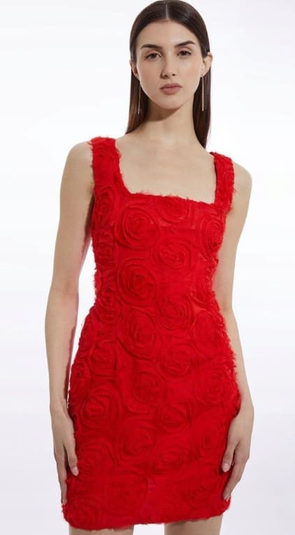 Karen Millen Rød Blomster Minikjole 42 B1C