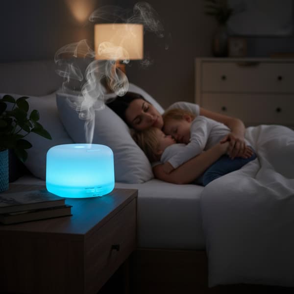 Doftdiffusor luftfuktare aromaterapi natt LED-lampa + fjärrkontroll