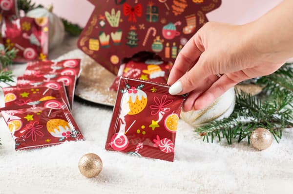Adventskalender med löst te julgran present Green Touch