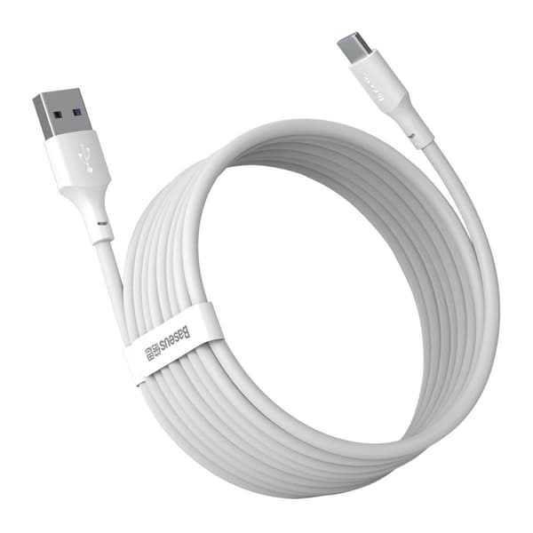 Baseus Simple Wisdom USB til USB-C kabel, 40W, 5A, 1,5m (hvid) 2 stk.