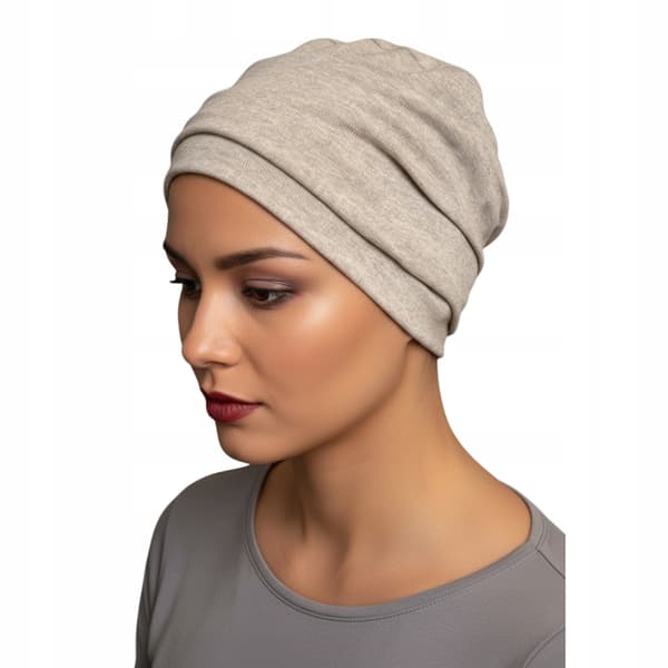 Iryda turban lys beige sweaterhue efterår-vinter også efter kemoterapi