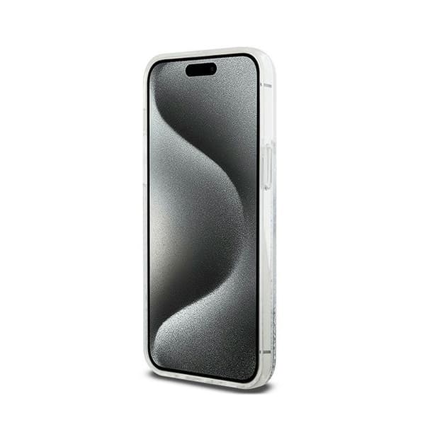 DKNY Liquid Glitter Big Logo - iPhone 15 Pro Max-skal (vitt)