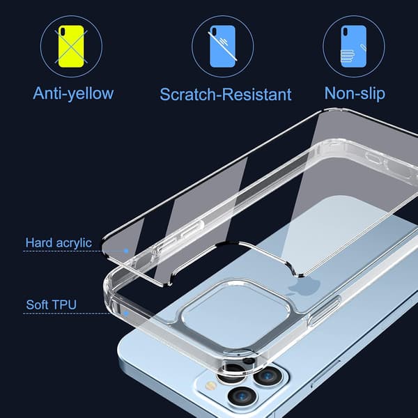 SILIKONEETUIS TIL APPLE IPHONE 13 PRO 6.1" + 2x GLAS TIL SKÆRM OG LINSER