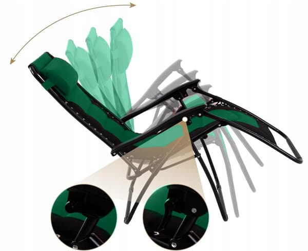 Foldbar grøn liggestol (1)