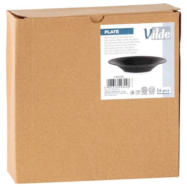 Middagstallerkener dybe glas sorte 21,5 cm, 400 ml 6 stk.