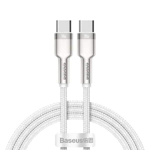 Baseus Cafule USB-C - USB-C -kaapeli, 100W, 1m (valkoinen)