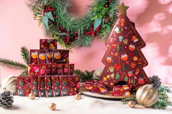Adventskalender med löst te julgran present Green Touch