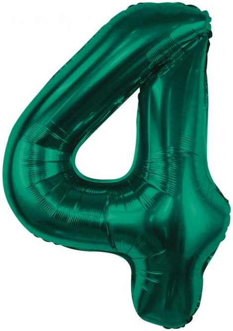 Folieballong Nummer 4 FYRA Flaskgrön 85cm
