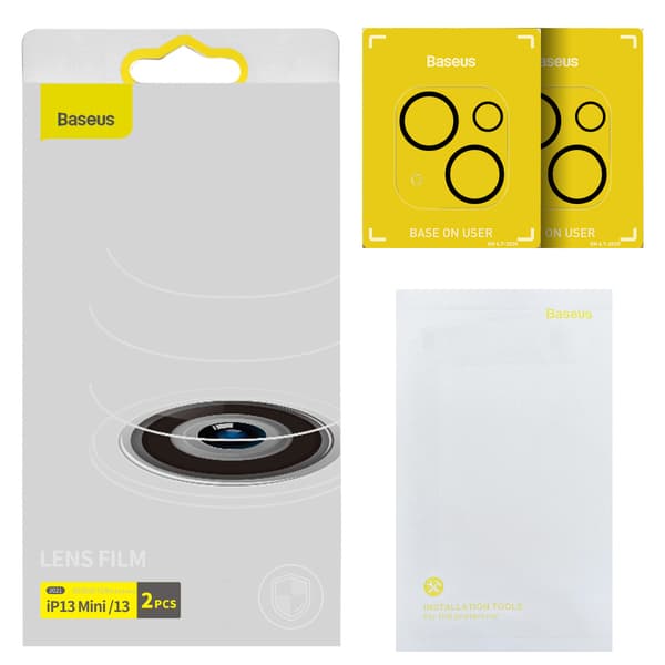 Baseus härdat glas till iPhone 13/13 mini kamera (2 st)