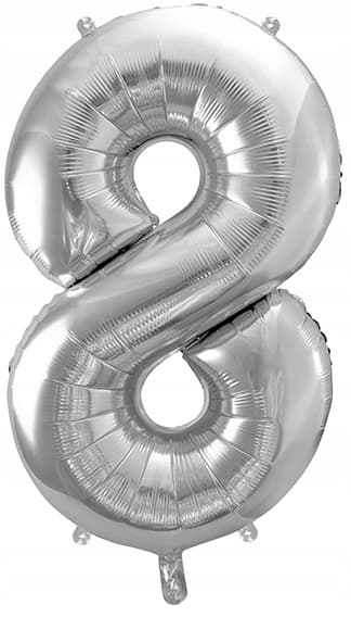 Foliopallon numero "8", hopea, 86 cm, 1 kpl