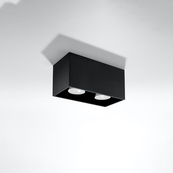 Loftlampe Quad 2 GU10 sort aluminium Sollux SL.0381
