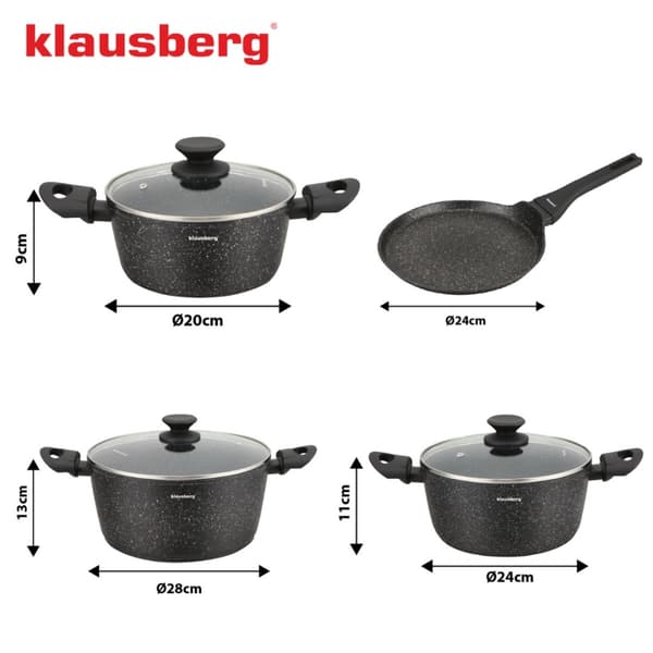 KLAUSBERG KB-7962 7-DELARS KOKGARNSET I MARMOR