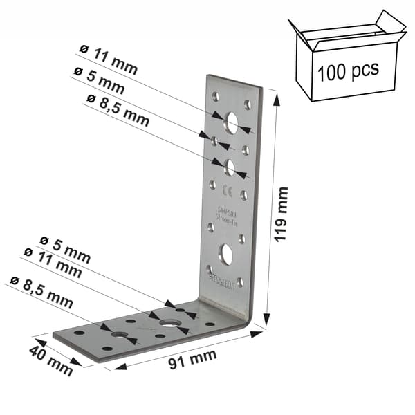Vinkelkoppling AG40312 119x91x40x3mm