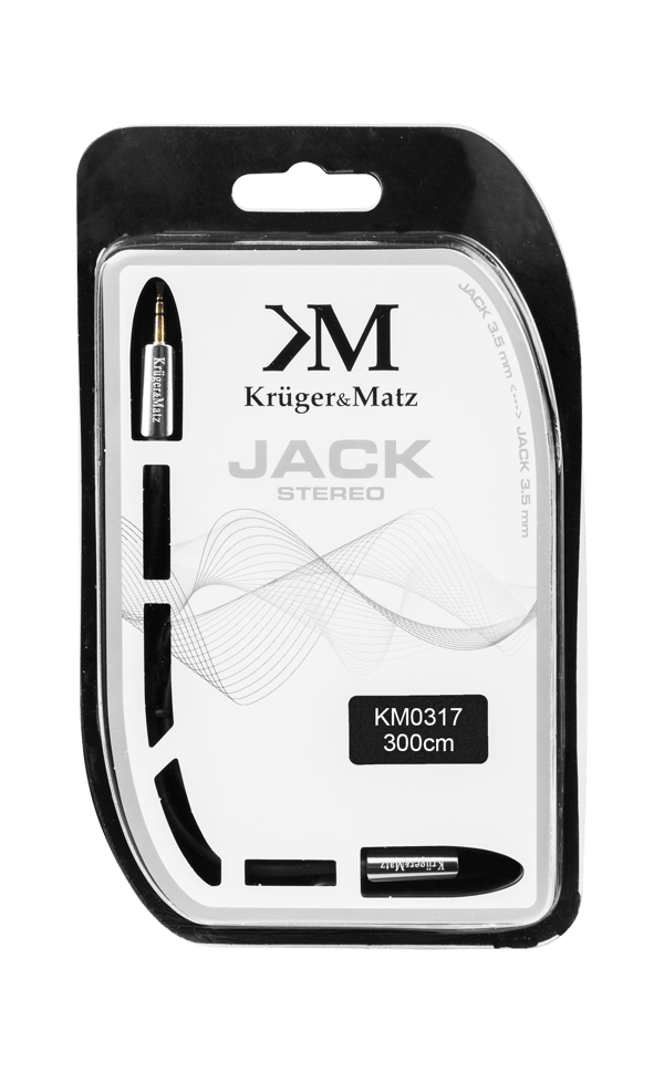 Kruger og Matz Jack 3,5 mm stik-hane kabel 3 m
