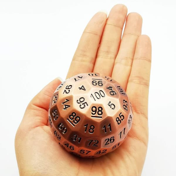 Oscar's Heart RPG Tärningar Metall Hundrasidig Tärning K100