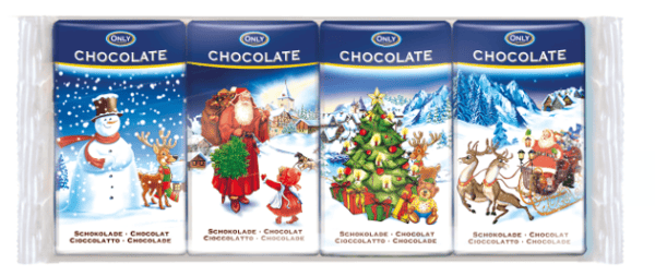 Kun mælkejulechokolader 4x15g