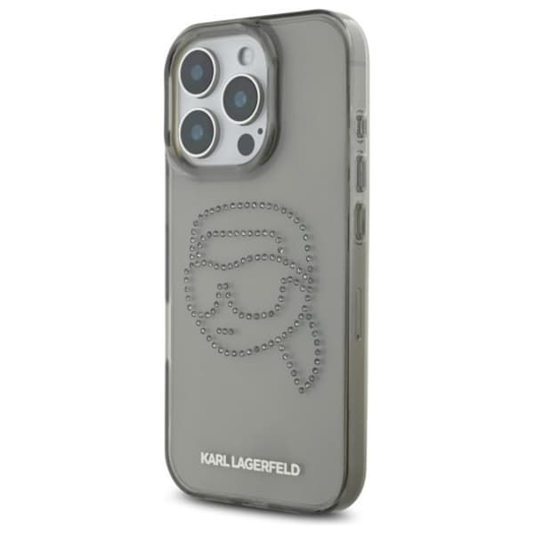 Karl Lagerfeld IML Rhinestones Karl Head - Etui til iPhone 16 Pro Max (Sort)