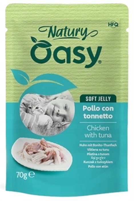 Oasy | Natury | Våtfoder för katter - 70 g påse - Kyckling med tonfisk 70 g