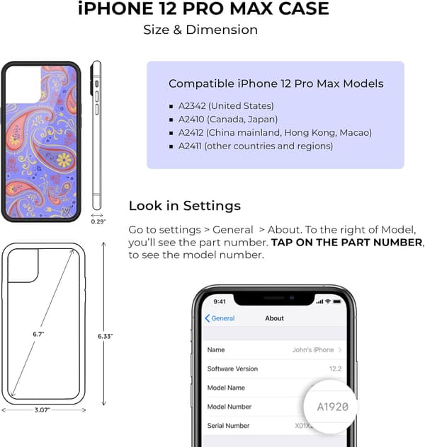 ETUI TIL APPLE IPHONE 12 PRO MAX 6,7' FARVERIG BAGSIDER MED HJERTER SØDE OG SØDE
