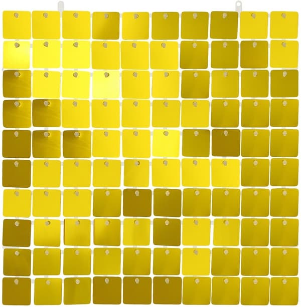 Dekorativt pailletpanel GULD baggrund 30x30cm x100