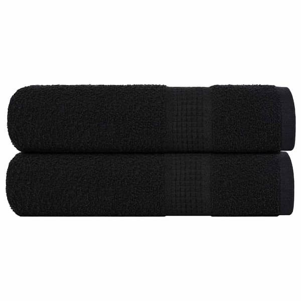 vidaXL Badlakan, 2 st, Svarta, 70x140 cm, 100% bomull