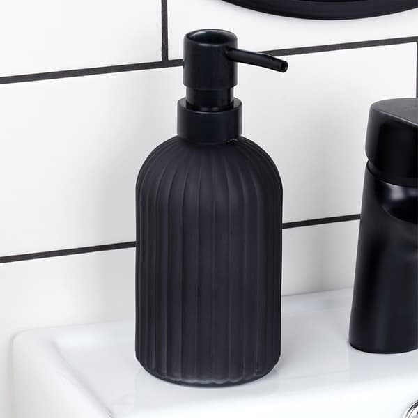 Lasinen musta saippuadispenseri 400 ml