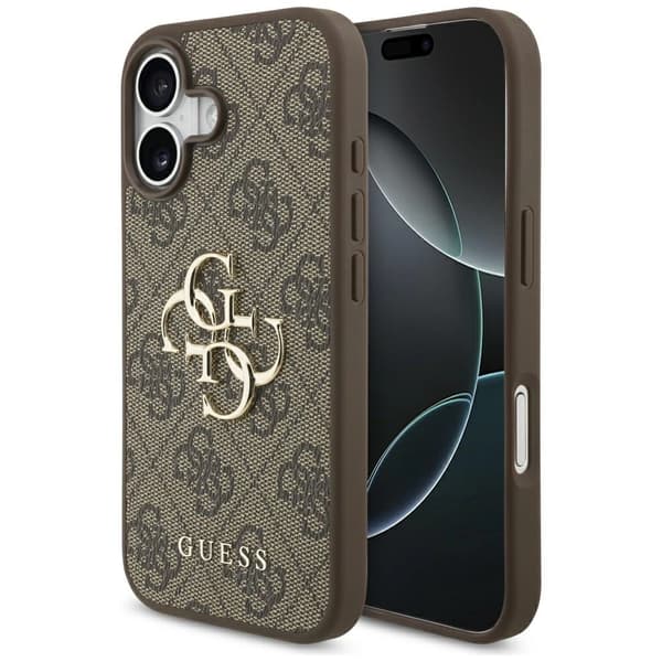 Guess 4G-skal med stor logotyp till iPhone 17 – brunt