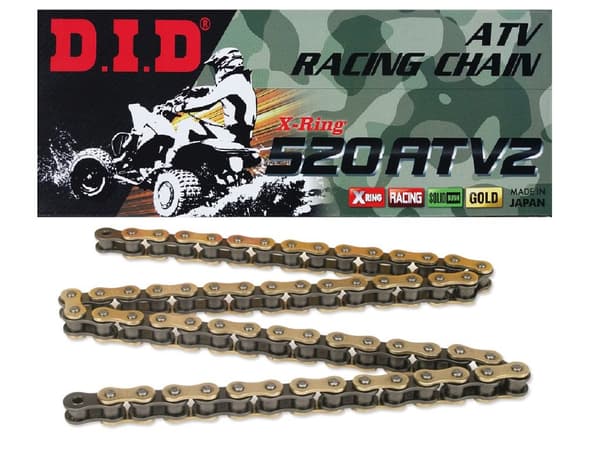 DID 520ATV2G&B-96 guldkedja 96-länkar X-ring öppen och klips