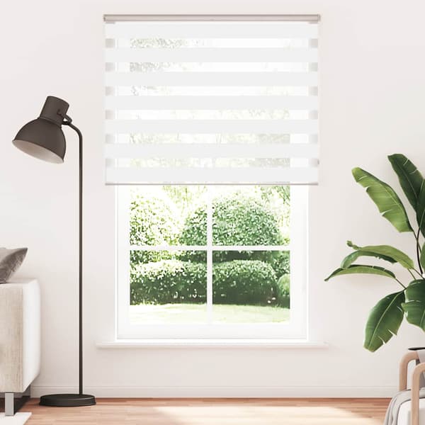 vidaXL Zebra rullegardin, hvid, stofbredde 135,9 cm, polyester