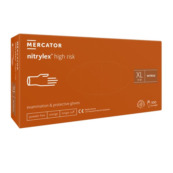 Mercator Nitrylex High Risk XL orange nitrilhandsker 100 stk.