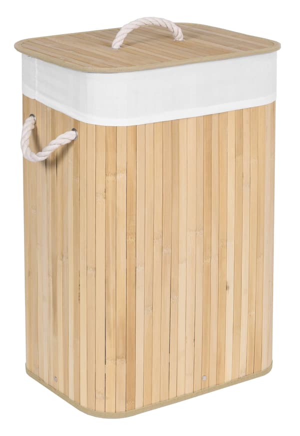 Bambuinen pyykkikori, 1 lokero, luonnonvärinen