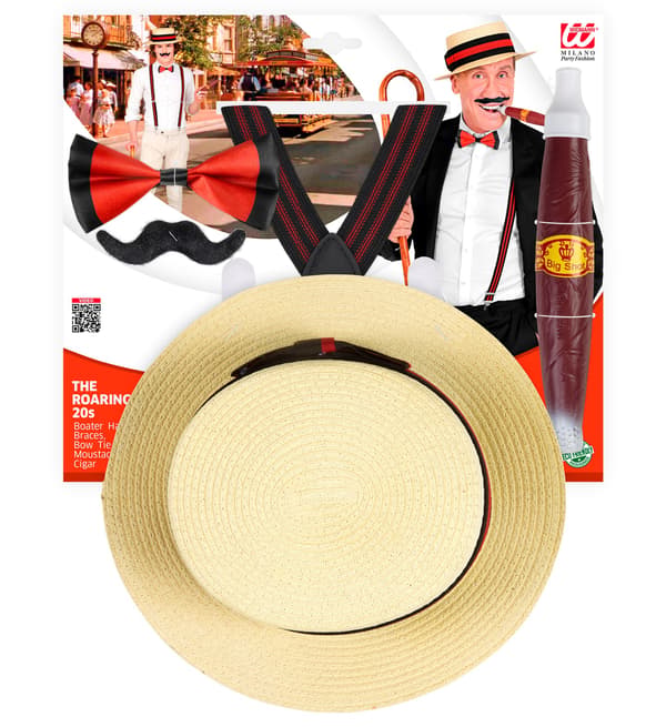 Herr Retro 1920-tals Set Hatthängslen Cigarr