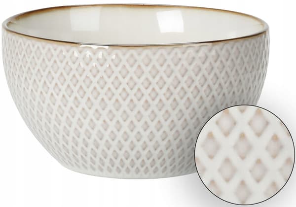 Hvid porcelænskål med guldaccent 650ml