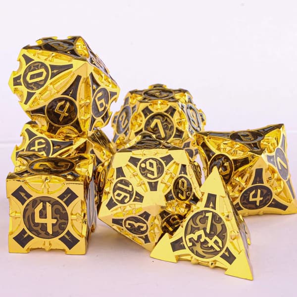 Hidden Treasure RPG terningsæt med 7 metalterninger